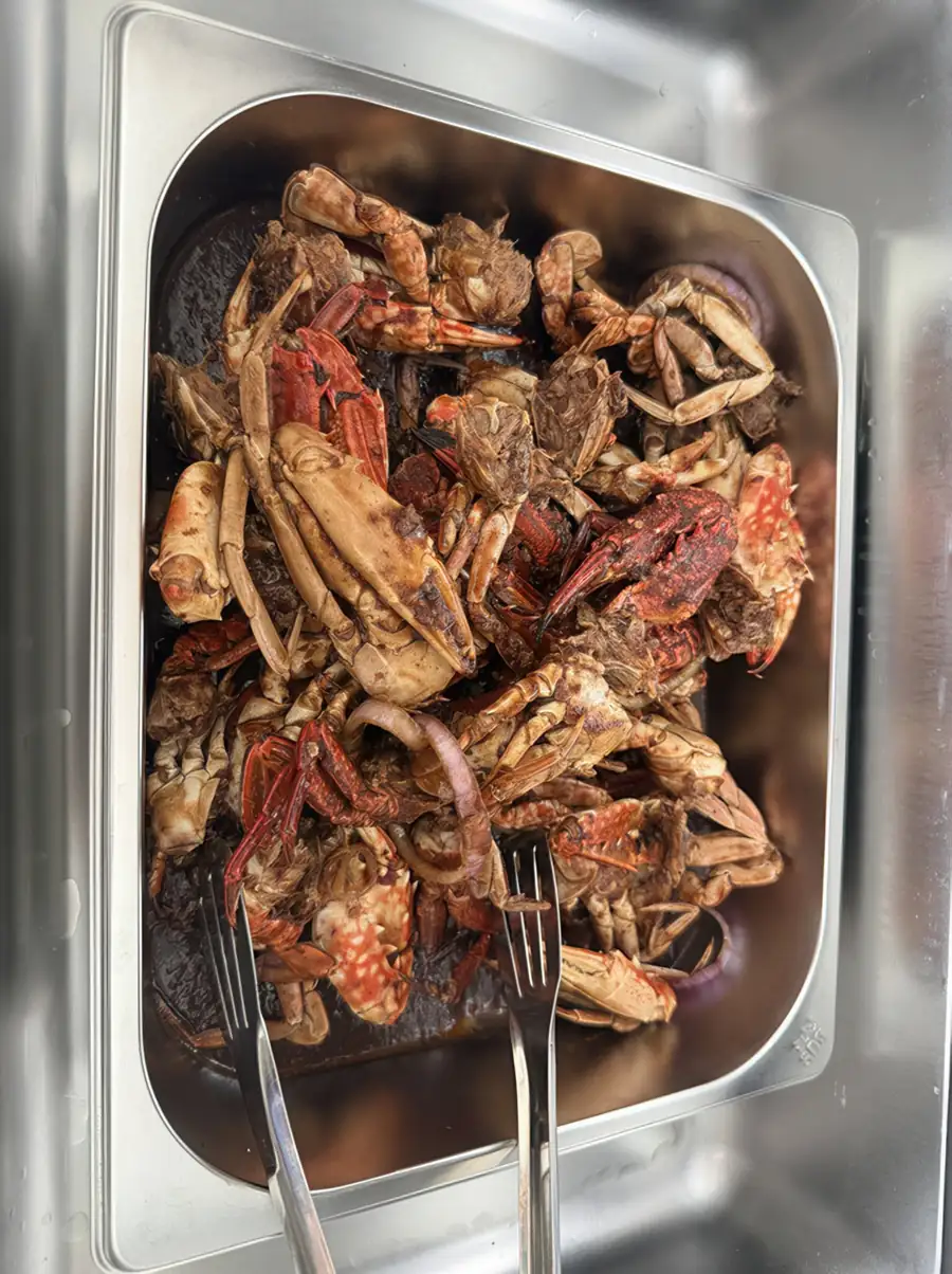 Fresh seafood lunch and dinner buffet selection Orange Wave Resort